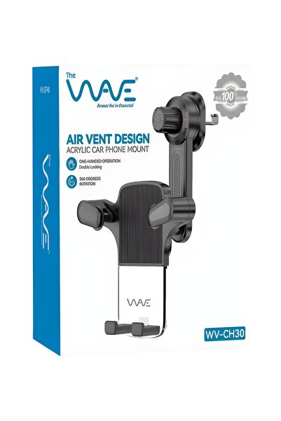 Wave Car Mobile Phone Holder for Air Vent, 360° Rotation, One-Hand Operation,