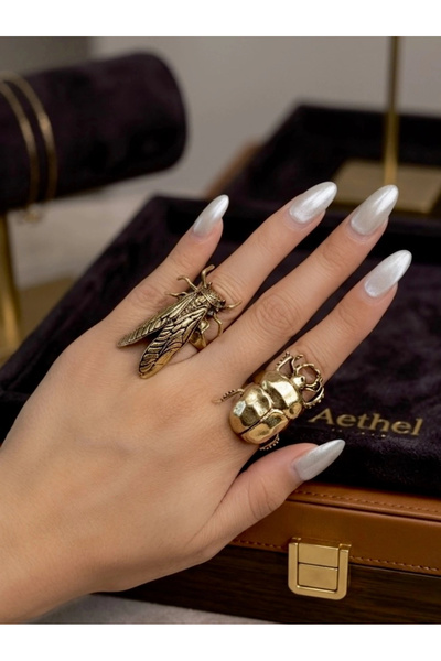 h&b design jewel Steel Insect Ring Set