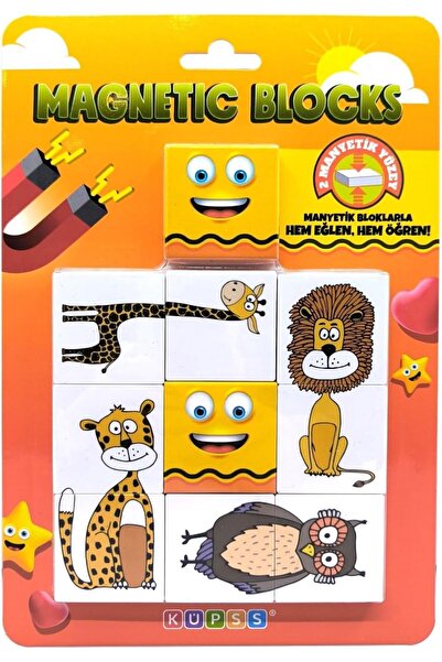 Yıldızan Trendypazars Sell Magnetic Block Two-Piece Baby Puzzle - 8 Cute Anim...