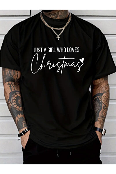 BASEPULSE تي شيرت كاجوال بتصميم جرافيك |   طباعة "JUST A GIRL WHO LOVES Chris...