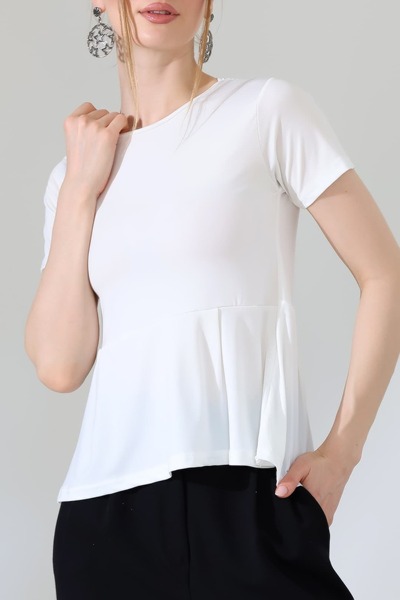 Sabr Sandy Fabric Short Sleeve Flounce Women's Blouse