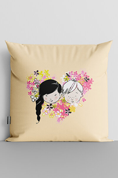 TicaretJet Cute Kids and Floral Heart Double Sided Digital Printed Children's...