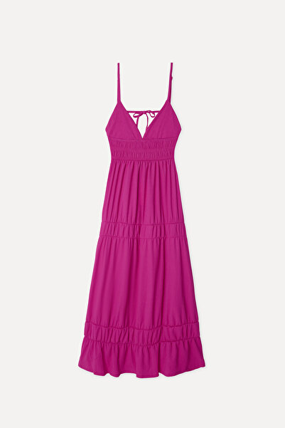 Mudo Women's Fuchsia Gipeli A-Form Long Dress