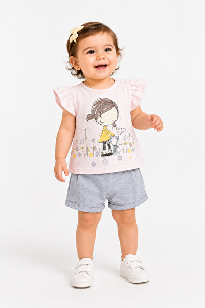 Babyhola 100% Cotton Baby Girl Shorts Set 372279