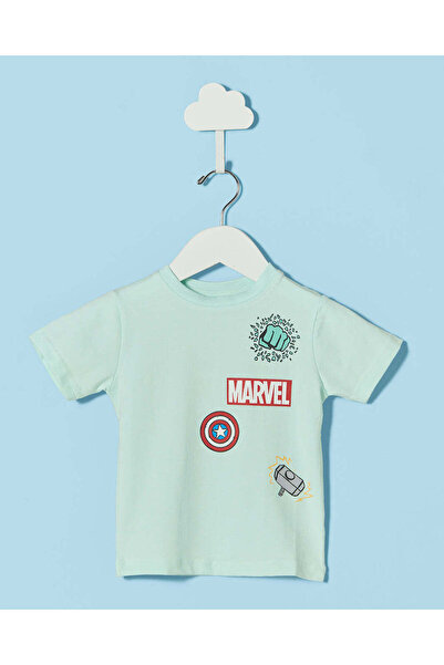 REDTAG Infant Boys Mint Green Marvel Hulk Graphic T-Shirt