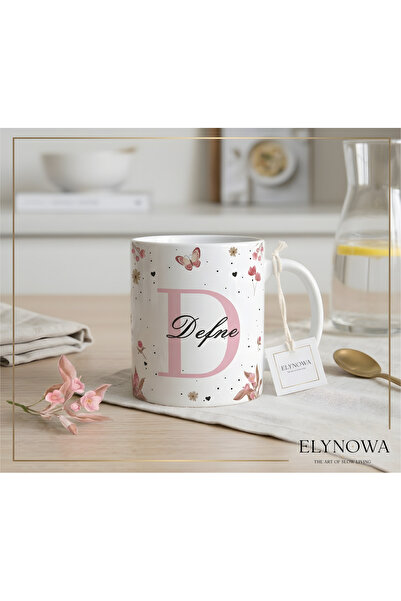 ElyNowa İsimli & Baş harfli Kişiye Özel Tasarım Premium Kupa