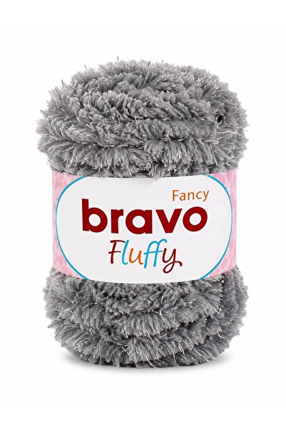 Bravo Fluffy Soft Plush Glitter Hand Knitting Yarn 100 Gr 100 Meters