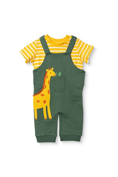 ebebek Hello Baby HelloBaby Erkek Bebek Salopet-Tişört Hayvan Baskılı Düğmeli...