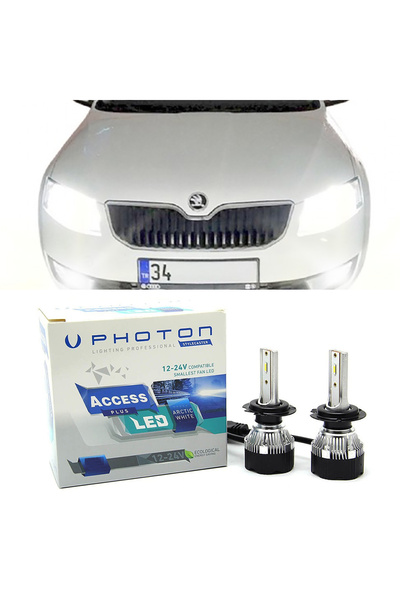 Photon Skoda Octavia Mk3 Led Xenon Kısa Far Ampulü H7 Access Yeni Seri Beyaz ...