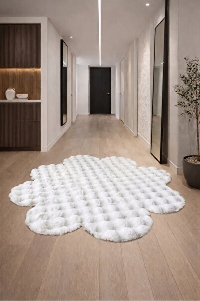 KEVLİNE Bubble Modern Dekoratif Kaymaz Taban Papatya Model Halı