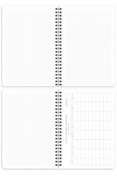 Happy Notes A5 Spiral Cardboard Cover Set of 3 Checkered School Notebooks 80 Sheets 160 Pages Chess Series