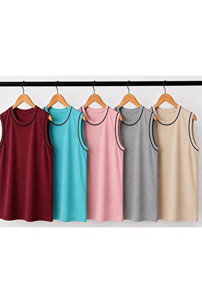Kuraff Giyim Men's Daily Comfort Sleeveless (Pack of 5) Basic T-Shirt