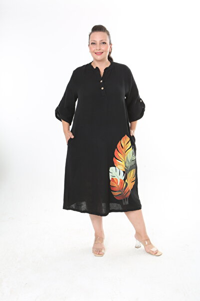 XL Modam Women's Muslin Fabric Printed Plus Size Dress