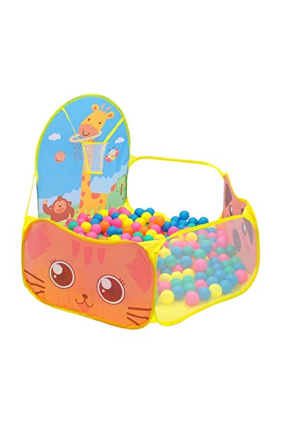 Velaris Piscină pliabilă pentru copii cu model girafă și coș de baschet 100x1...