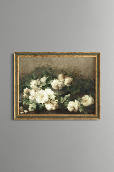 epiqart Still Life with Guitar and Roses - Vintage Patterned Painting - Fine ...