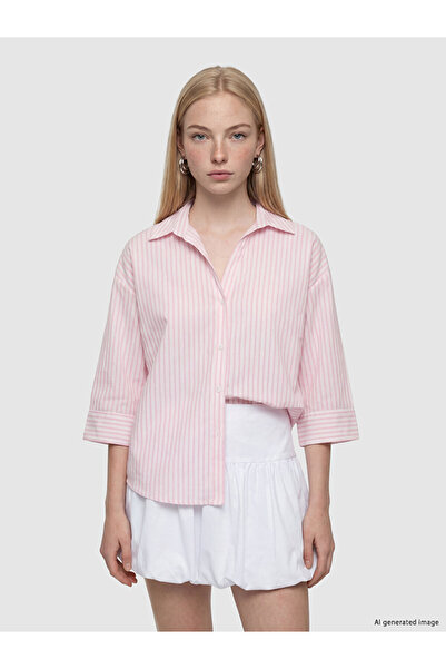 LC Waikiki I Striped Linen Blended Women's Shirt from Freezen Store