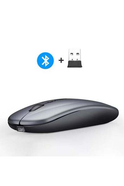 Fat Dolphin Boutique Store ماوس لاسلكي بتقنية البلوتوث، بلوتوث 5.1 + مستقبل لاسلكي USB بتردد 2.4 جيجاهرتز، قابل لإعادة الشحن عبر منفذ Type-C