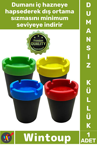 Wintoup # Scrumieră pentru mașină, anti-miros, portabilă, cu capac, ignifugă,...