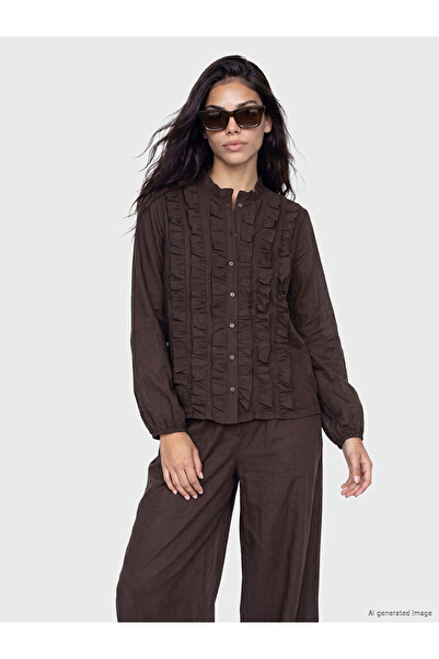 LC Waikiki I Dik Roba Collar Ruffle Women's Shirt from Freezen Store