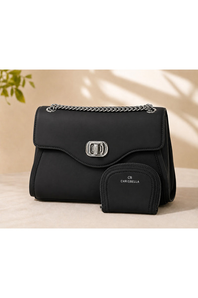 Chrisbella Genuine Leather Women's Shoulder Bag 28×19×10 cm | Matching Wallet...
