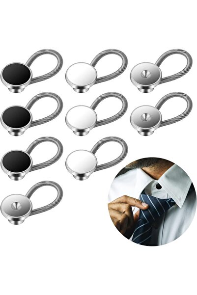 Arabest 9-Piece Elastic Collar Extenders,Flexible Neck Button Extenders for D...