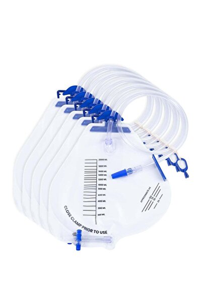 Arabest 5-Pack Sterile Urinary Drainage Bag,2000mL Overnight Bedside Disposab...