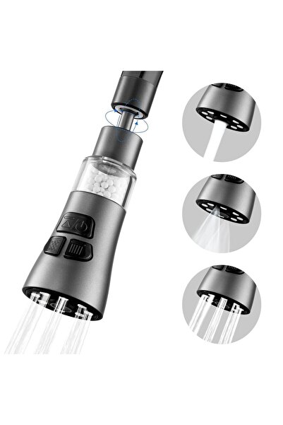 Arabest Sink Water Filter Faucet,360° Rotating Sprayer Extender Purifier,3 Mo...