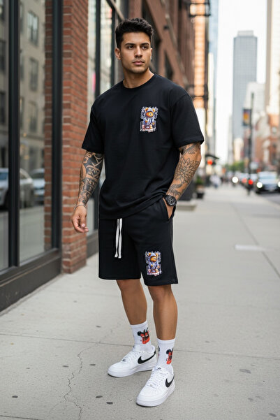 dehaine Compleu de vara pentru barbati OVERSIZE, tricou + pantaloni scurti, t...