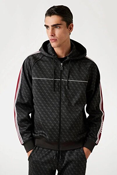 Guess Parimo 4g Logo Relaxed Fit Hooded Zipper Sweat Z5Bq13K2042 Men's Sweat ...