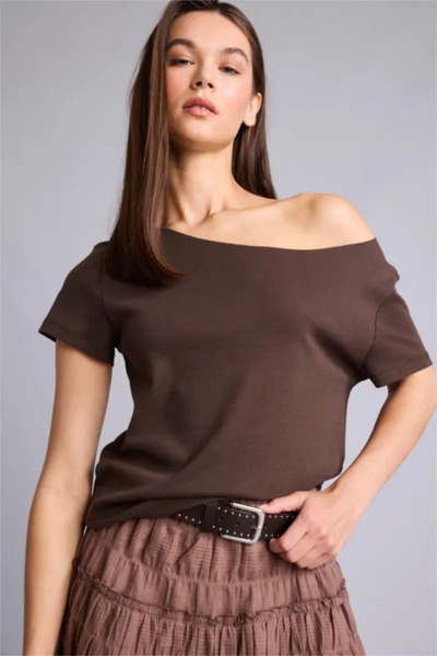 DeFacto Tricou cu mânecă scurtă, 100% bumbac, croială lejeră, cu nervuri, cu ...