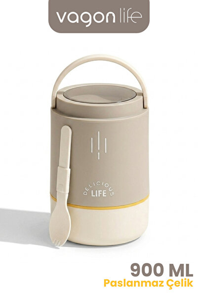 Vagonlife 900 ml 3-Compartment Leakproof Stainless Steel Bento Lunch Box with...
