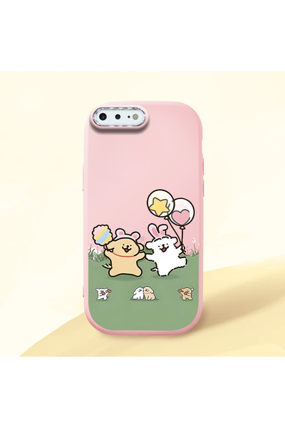 Hontinga iPhone 8 Plus Compatible Case Camera Protector Pink Silicone Couple ...