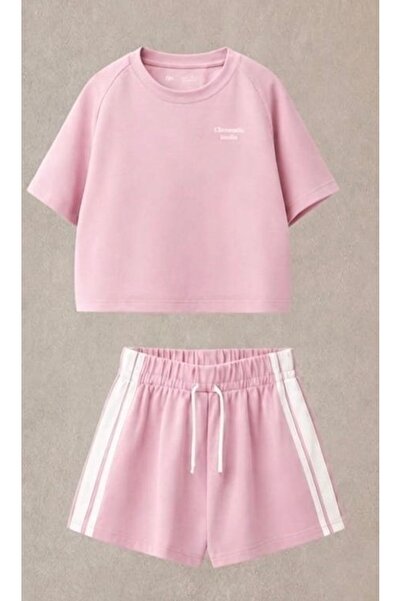 ciklet kids Set pentru fete cu pantaloni scurți și bluză cu dungi