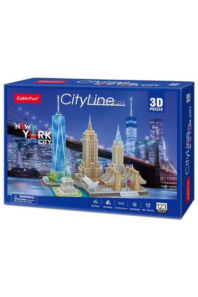 Cubic Fun City Line Serisi New York City 3D Puzzle 123 Parça