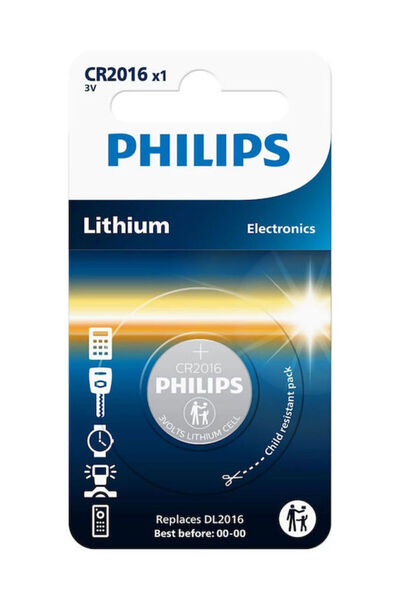 Philips Μπαταρία λιθίου ρολογιού CR2016 3V 1 τεμάχιο