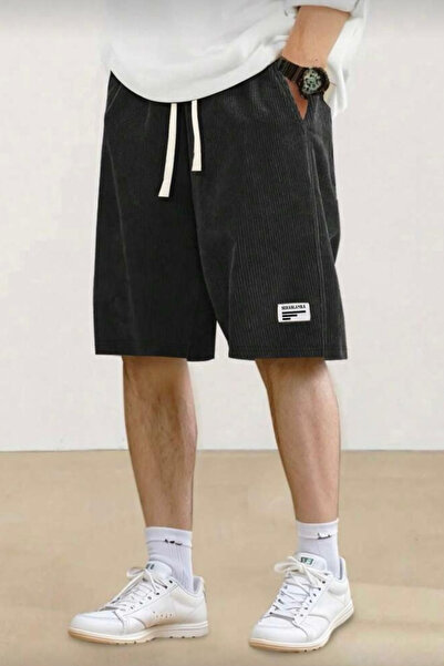 SERABLANKA Men's Corduroy Oversize Shorts Comfortable Fit