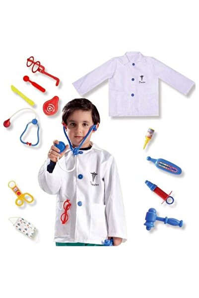 Home Smart Doctor Costume for Toddlers Dress Up Clothes Kids Career Outfit Pr...