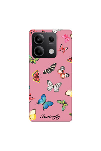 Other Xiaomi Redmi Note 13Pro 5G Mixed Butterflys Pink Colored Silicone TPU Θήκη