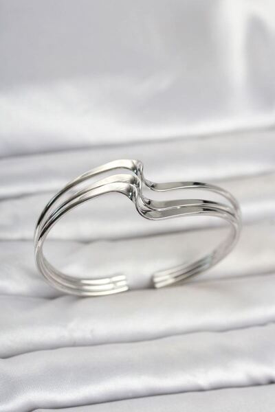 norsary Zigzag Model Silver Color Brass Women's Bracelet