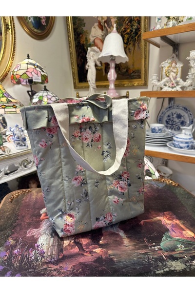 Elisss Design Green Floral Pattern, Thermos Bag, Handmade Bag, Hand Bag 100% ...