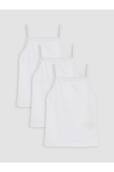 LC Waikiki Ozmarka New Season Girls' Athlete's Tank Top with Rope Straps, 3-P...