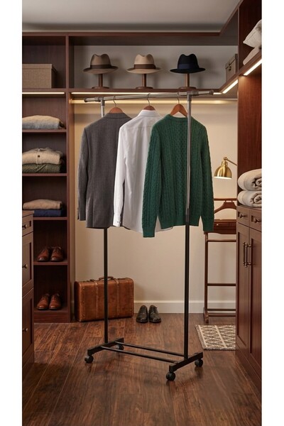 LUXURY Heavy Duty Steel Garment Rack with Wheels for Easy Mobility