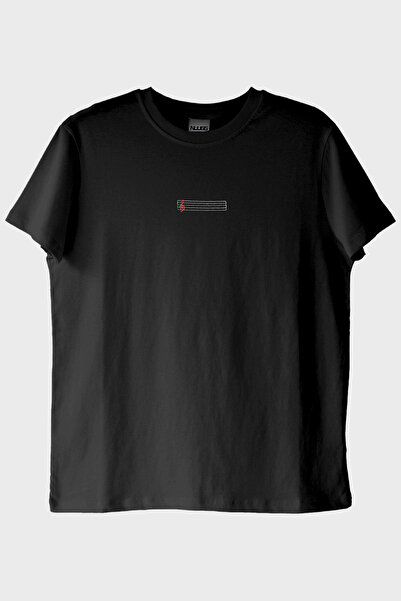 NUUGG Porte Patterned Embroidery Music Black T-Shirt