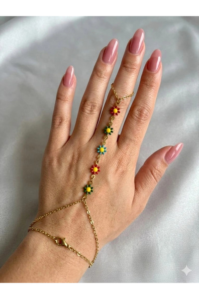 Inure Jewelry Mineli Daisy Detailed Steel Shahmaran - Sahmar0086