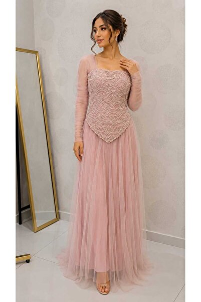 qmhafrst Elegant Pink Evening Dress