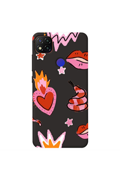 Other Xiaomi Redmi 9c Snake heart Black Colored Silicone TPU Θήκη