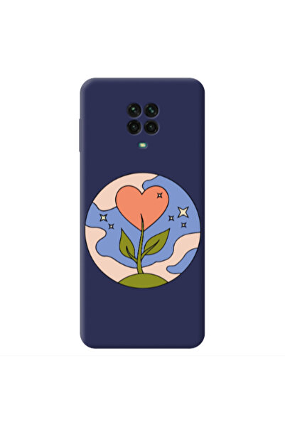 Other Xiaomi Redmi Note 9 Pro Hearted Flower Dark blue Colored Silicone TPU Θήκη