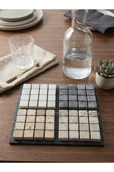 Kaelite 4'lü Set Mozaik Mermer Bardak Altlığı 10 x 10 cm - Doğal Taş Tasarım ...