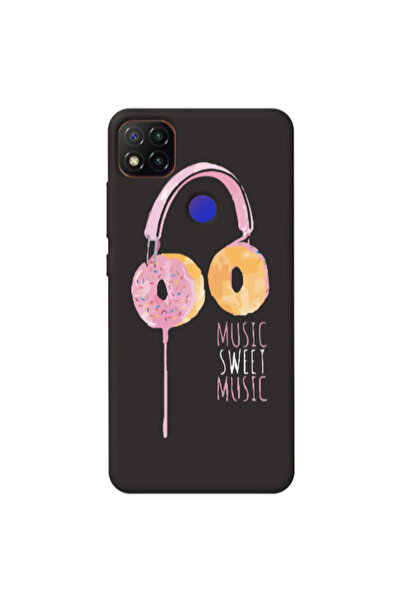 Other Xiaomi Redmi 9c Donut earphone Black Colored Silicone TPU Θήκη