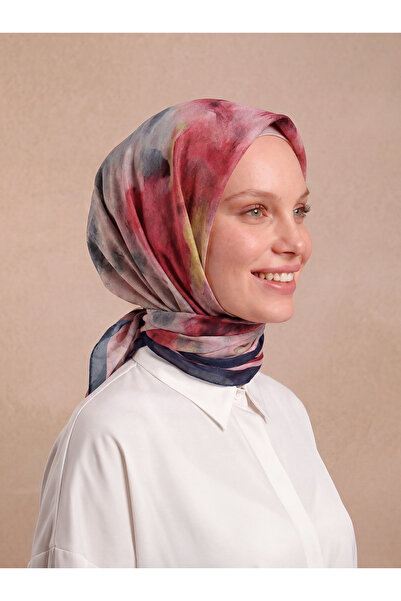 Ayshara Brush Strokes Polka Dot Abstract Pattern Double Sided Scarf - Burgund...